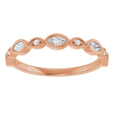 14K Rose 1/4 CTW Natural Diamond Anniversary Band