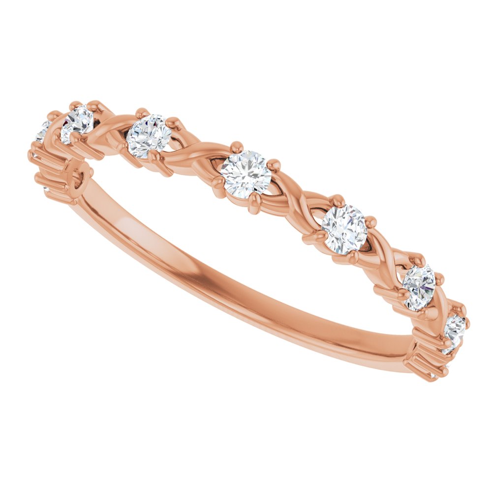 14K Rose 1/4 CTW Lab-Grown Diamond Anniversary Band