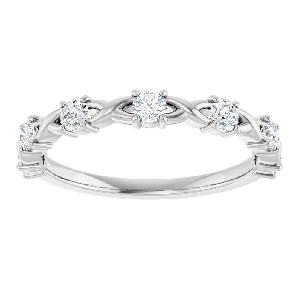 14K White 3/8 CTW Lab-Grown Diamond Anniversary Band