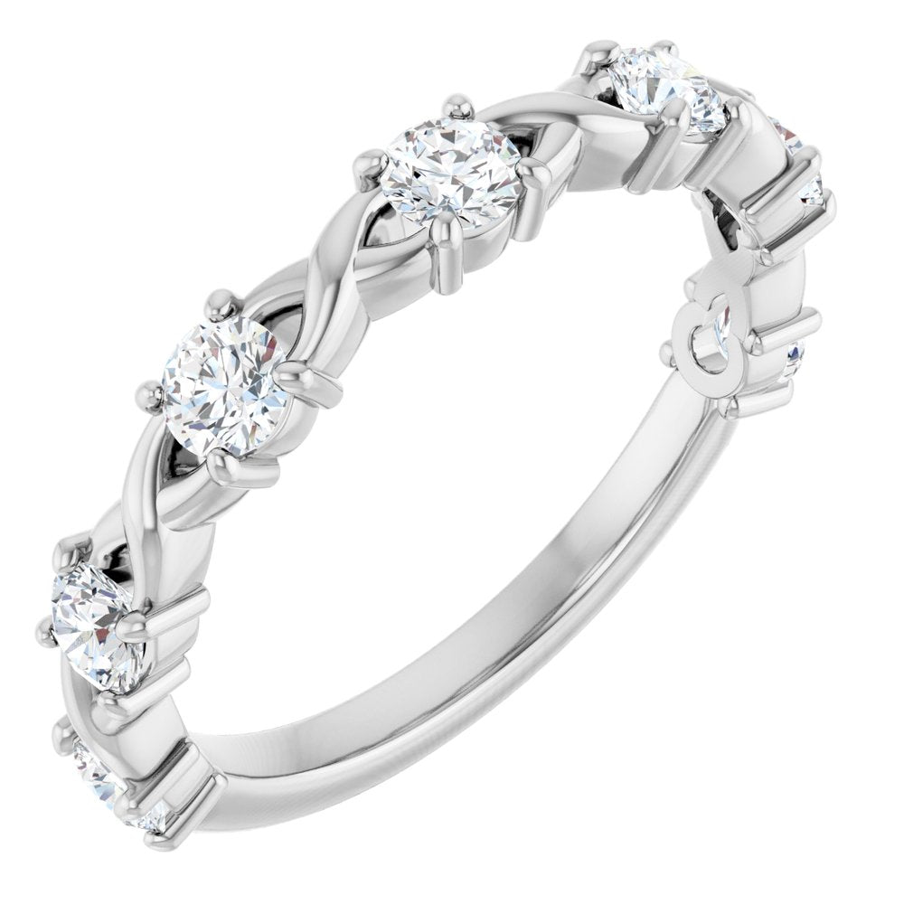 14K White 5/8 CTW Lab-Grown Diamond Anniversary Band