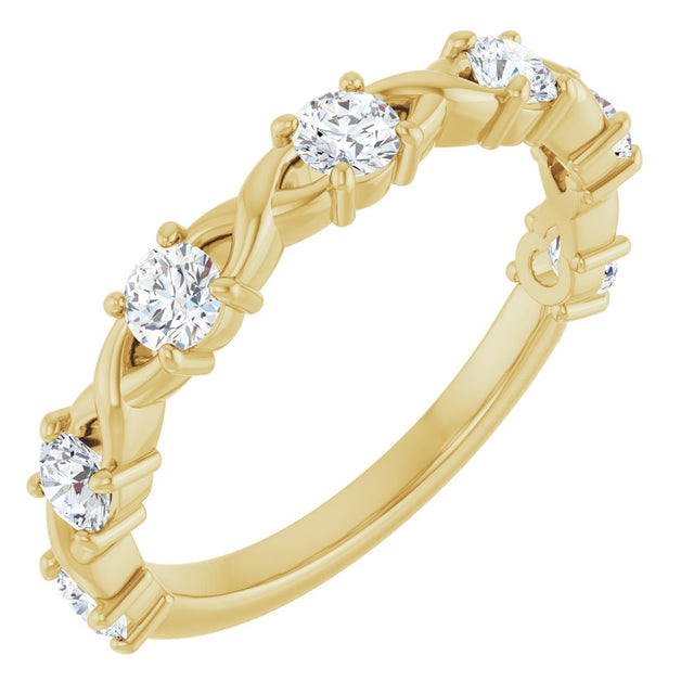 14K Yellow 5/8 CTW Natural Diamond Anniversary Band