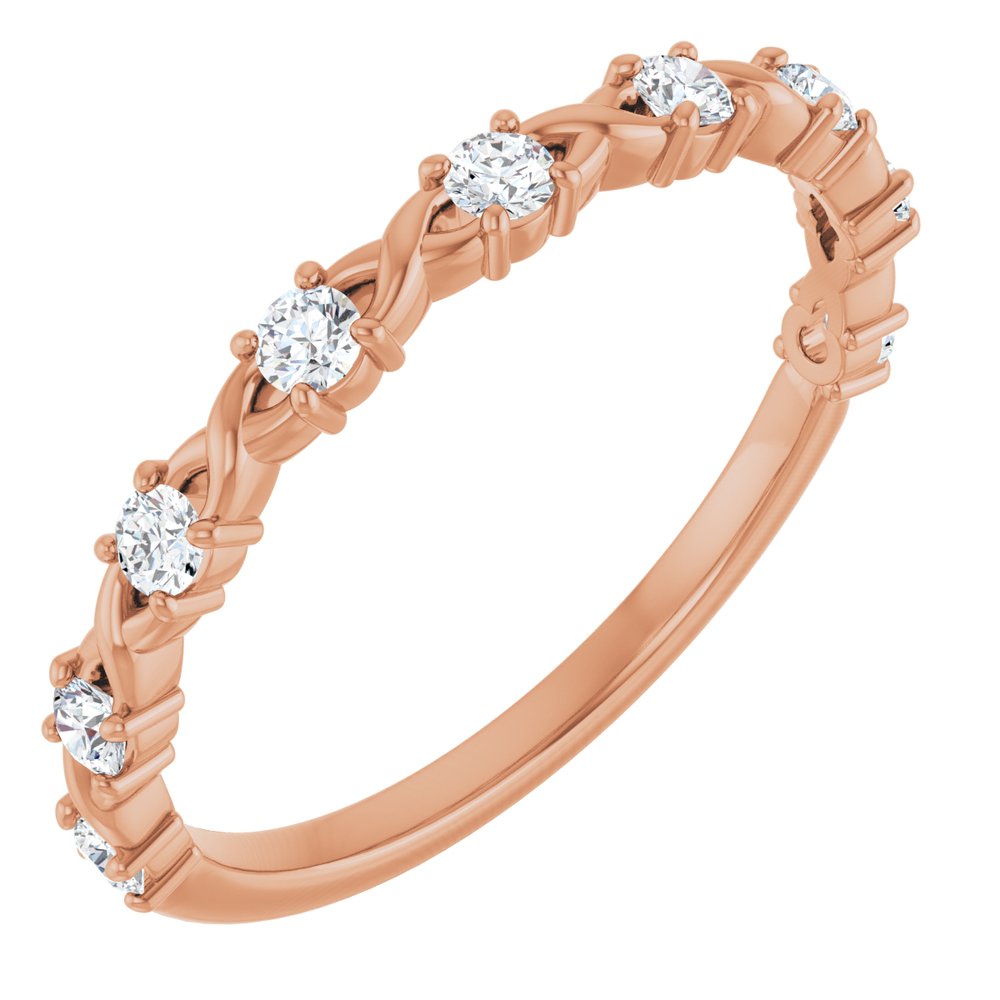 14K Rose 1/4 CTW Lab-Grown Diamond Anniversary Band