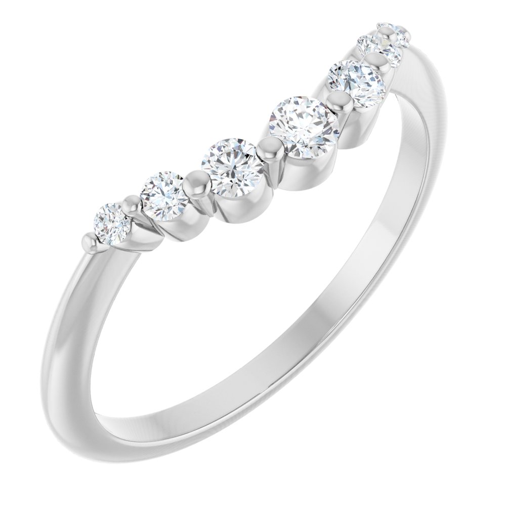 14K White 1/5 CTW Lab-Grown Diamond Contour Band