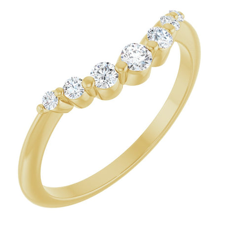 14K Yellow Gold 1/5 CTW Natural Diamond Contour Band