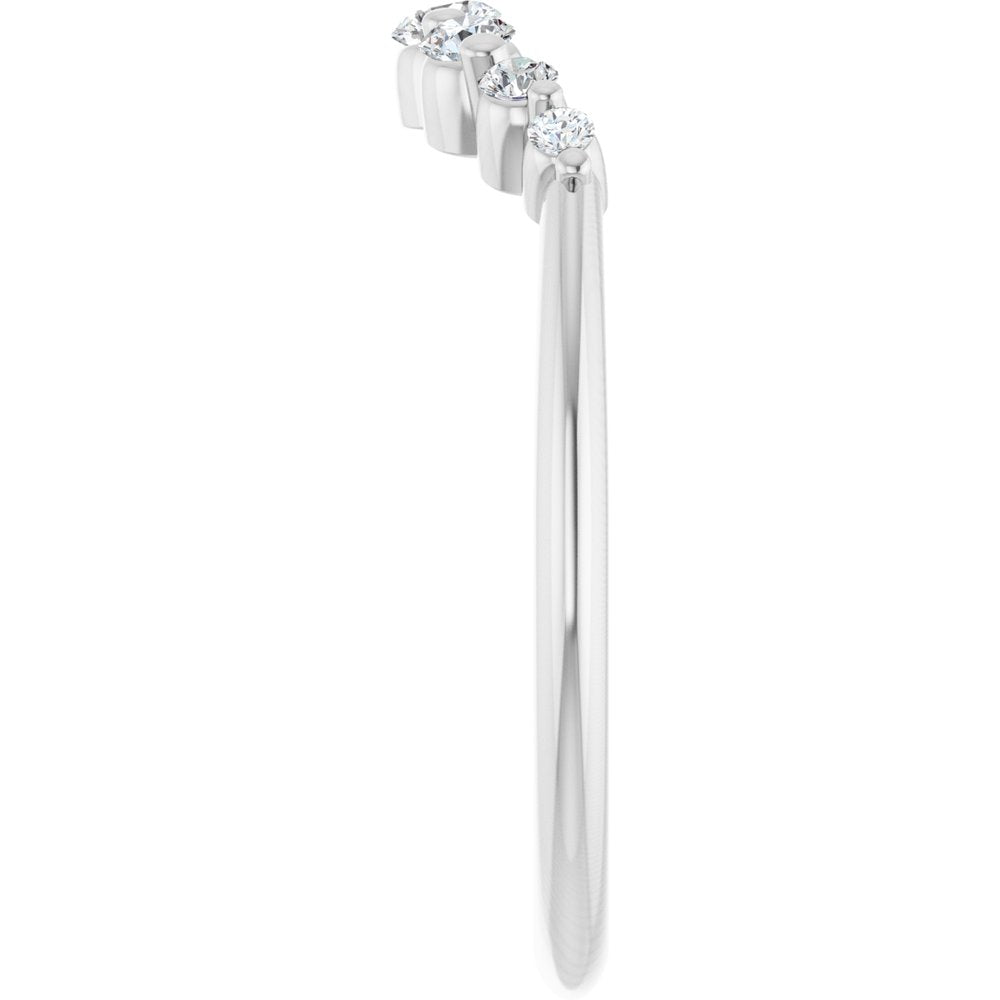 14K White 1/5 CTW Lab-Grown Diamond Contour Band