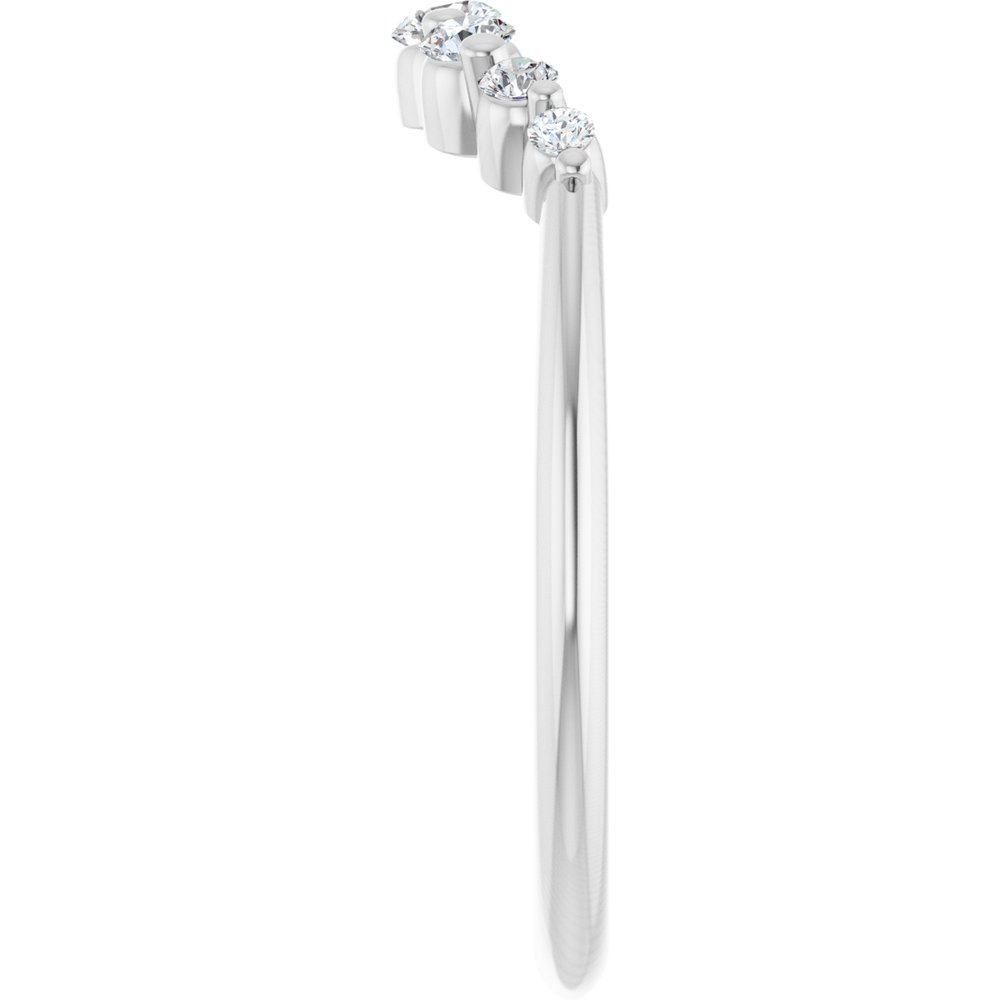 14K White Gold 1/5 CTW Lab-Grown Diamond Contour Band