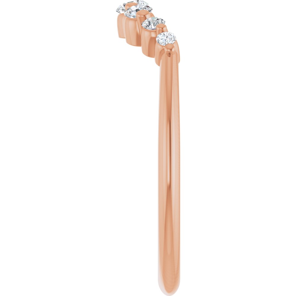 14K Rose 1/5 CTW Natural Diamond Contour Band