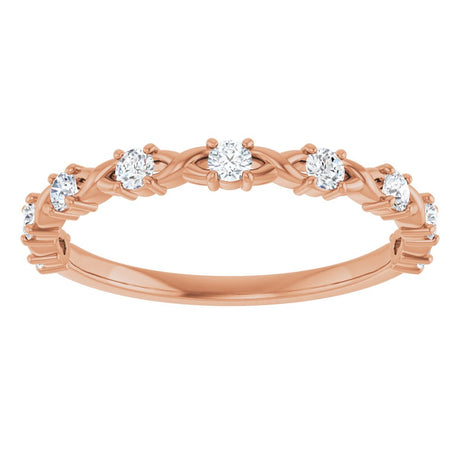 14K Rose 1/4 CTW Lab-Grown Diamond Anniversary Band