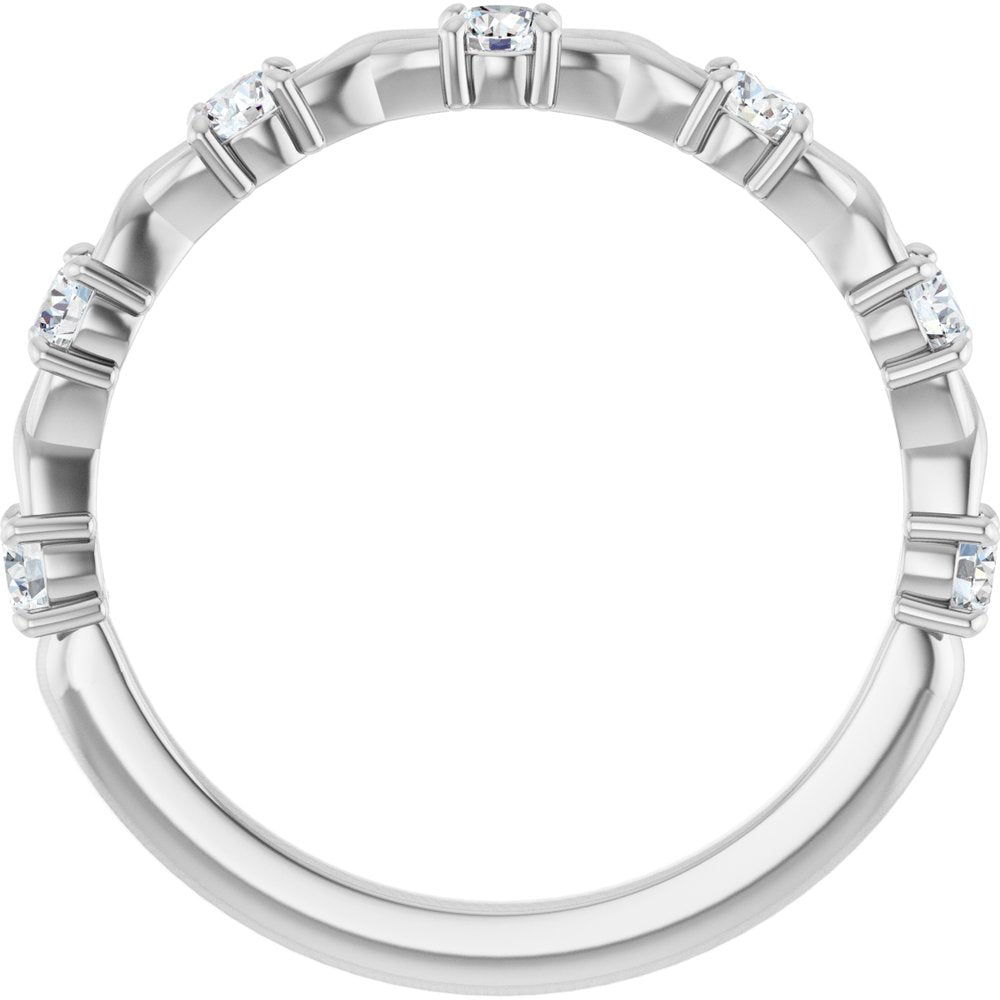 14K White 3/8 CTW Lab-Grown Diamond Anniversary Band