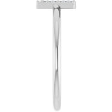 Sterling Silver .03 CTW Natural Diamond Initial V Ring