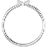 Sterling Silver .03 CTW Natural Diamond Initial V Ring
