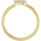 14K Yellow .08 CTW Natural Diamond Initial B Ring