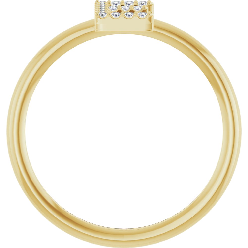 14K Yellow .06 CTW Natural Diamond Initial E Ring