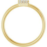 14K Yellow .06 CTW Natural Diamond Initial E Ring