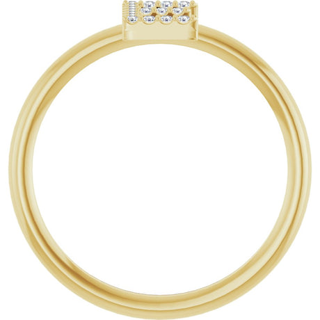 14K Yellow .06 CTW Natural Diamond Initial E Ring