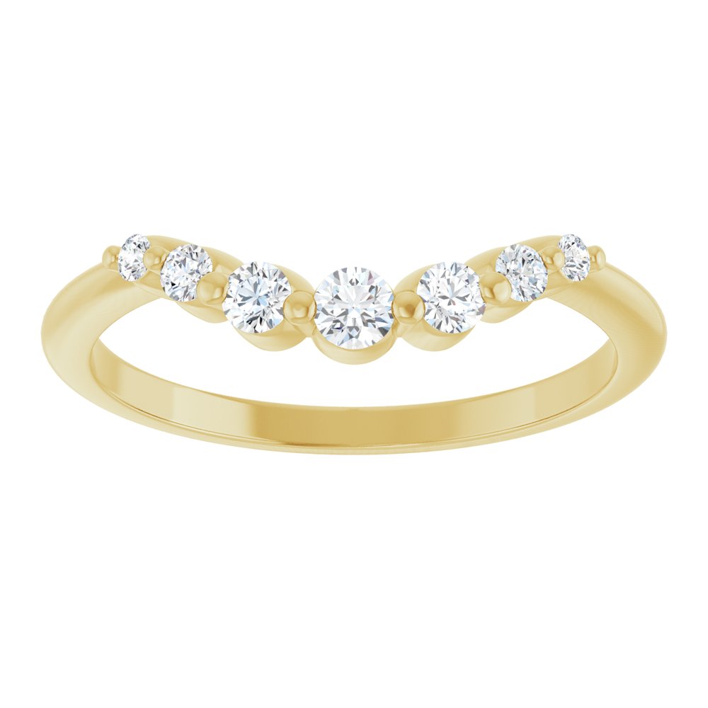 14K Yellow 1/5 CTW Lab-Grown Diamond Contour Band