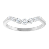 14K White Gold 1/5 CTW Natural Diamond Contour Band