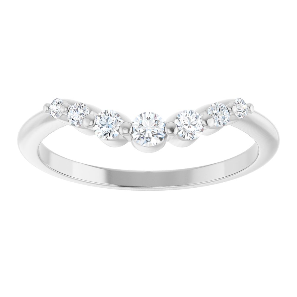 14K White 1/5 CTW Lab-Grown Diamond Contour Band