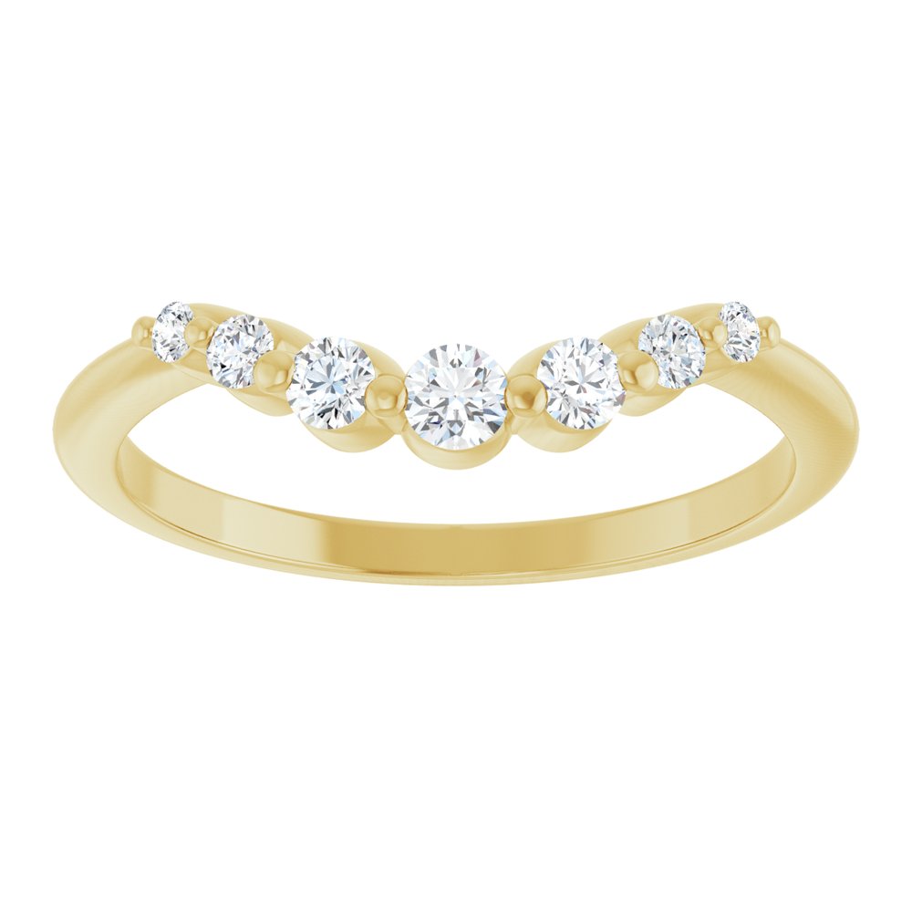 14K Yellow Gold 1/5 CTW Natural Diamond Contour Band