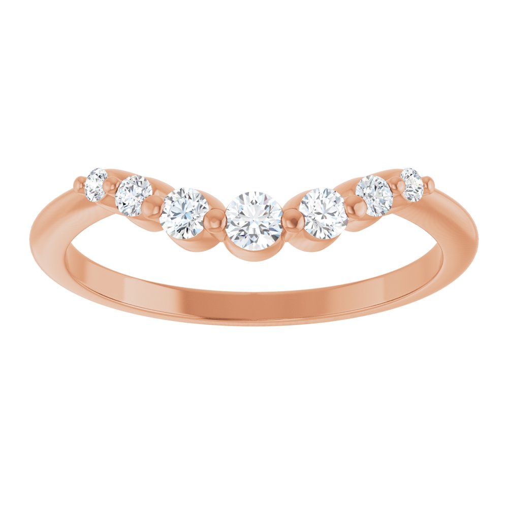 14K Rose 1/5 CTW Natural Diamond Contour Band