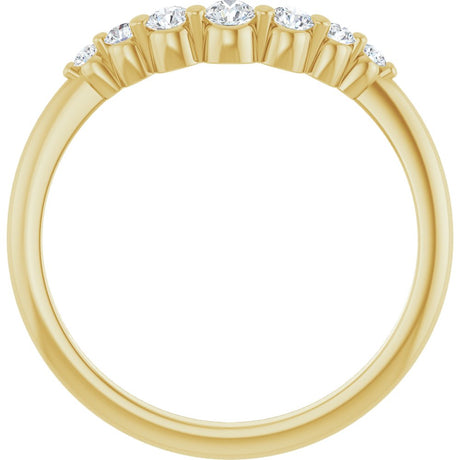 14K Yellow Gold 1/5 CTW Natural Diamond Contour Band