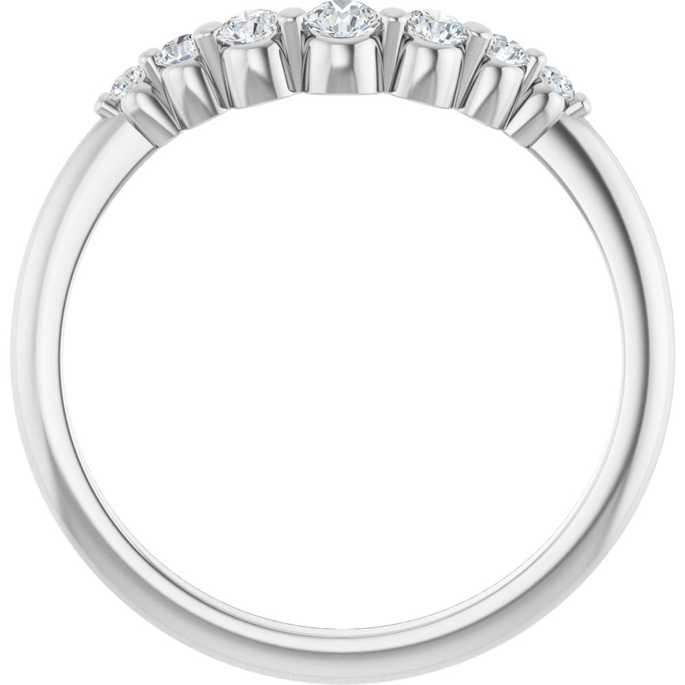 14K White 1/5 CTW Natural Diamond Contour Band