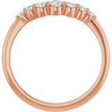 14K Rose 1/5 CTW Natural Diamond Contour Band