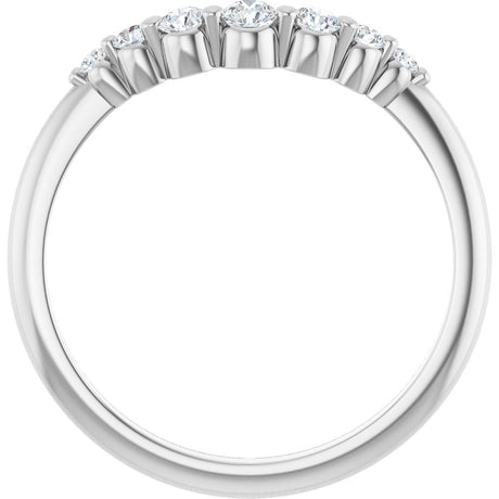 14K White Gold 1/5 CTW Natural Diamond Contour Band