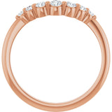 14K Rose 1/5 CTW Natural Diamond Contour Band