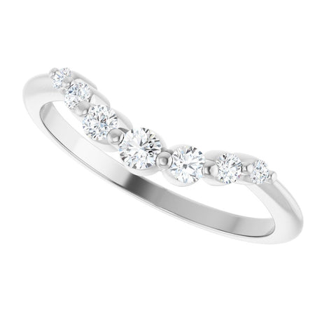 14K White Gold 1/5 CTW Lab-Grown Diamond Contour Band