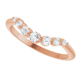 14K Rose 1/5 CTW Natural Diamond Contour Band