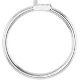 14K White .04 CTW Natural Diamond Initial L Ring