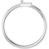 14K White Gold .04 CTW Natural Diamond Initial L Ring
