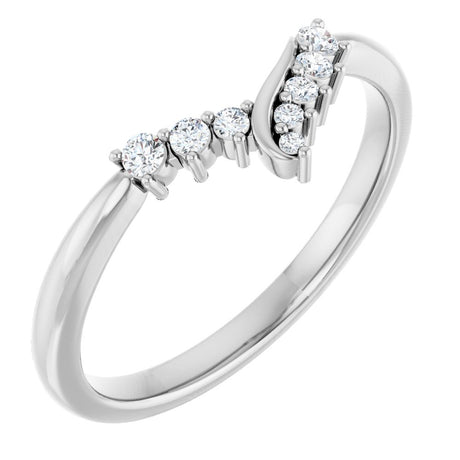 14K White Gold 1/8 CTW Natural Diamond Contour Band