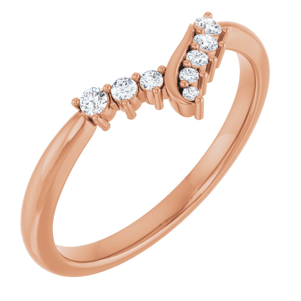 14K Rose Gold 1/8 CTW Lab-Grown Diamond Contour Band