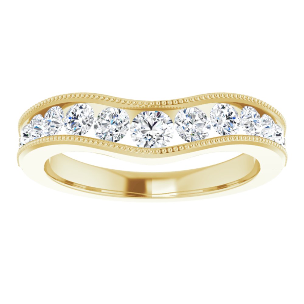 14K Yellow 3/4 CTW Lab-Grown Diamond Contour Band