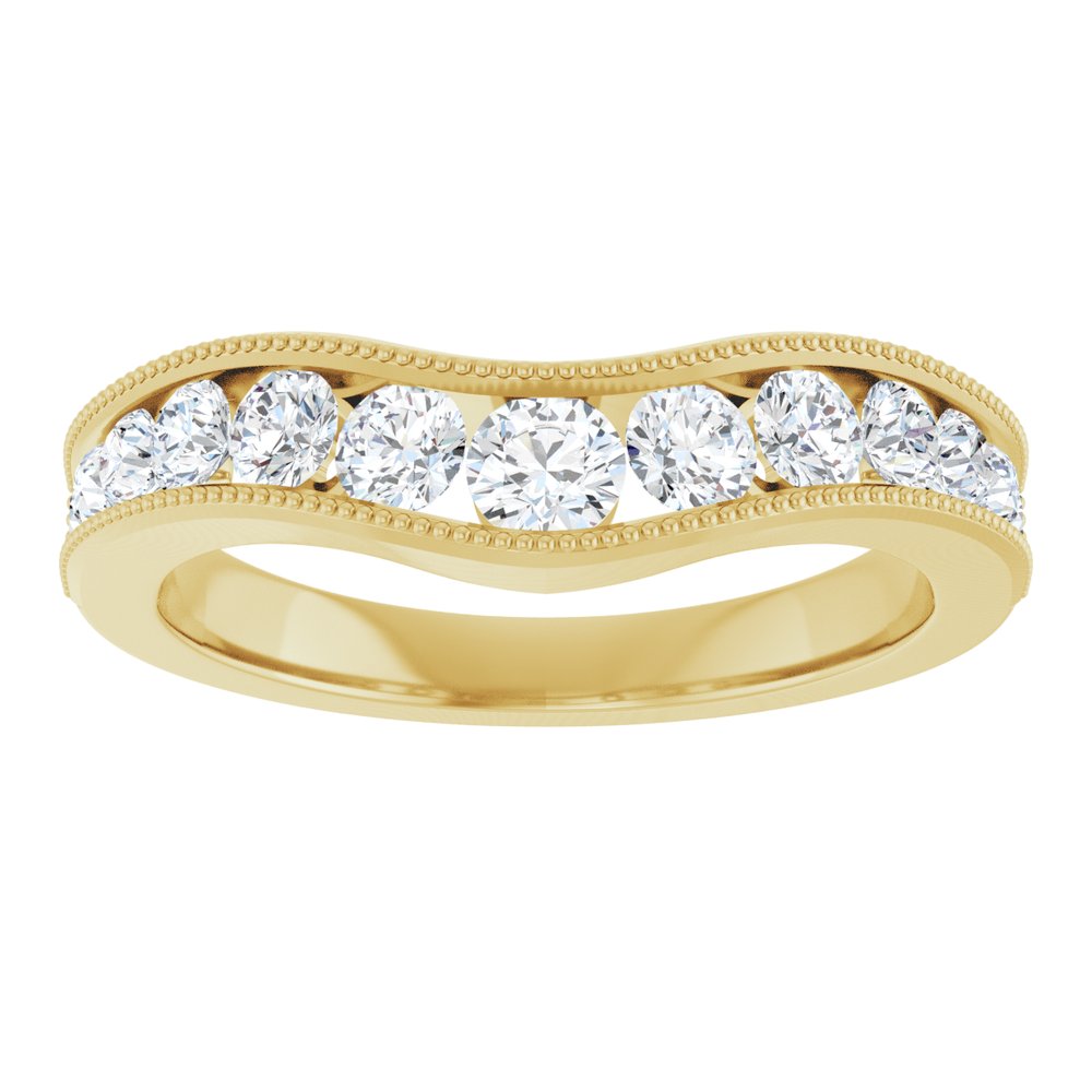 14K Yellow 3/4 CTW Natural Diamond Contour Band