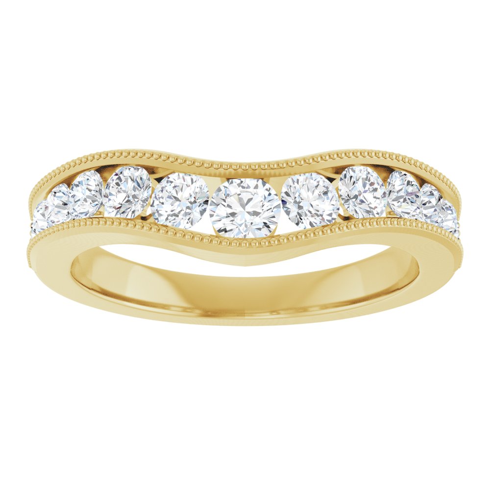 14K Yellow 3/4 CTW Lab-Grown Diamond Contour Band