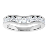 14K White 3/4 CTW Natural Diamond Contour Band
