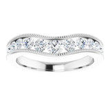 14K White 3/4 CTW Lab-Grown Diamond Contour Band