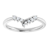 14K White Gold 1/8 CTW Natural Diamond Contour Band