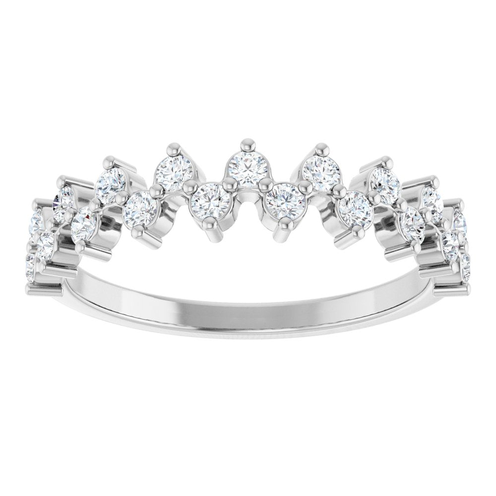 14K White 3/8 CTW Natural Diamond Anniversary Band