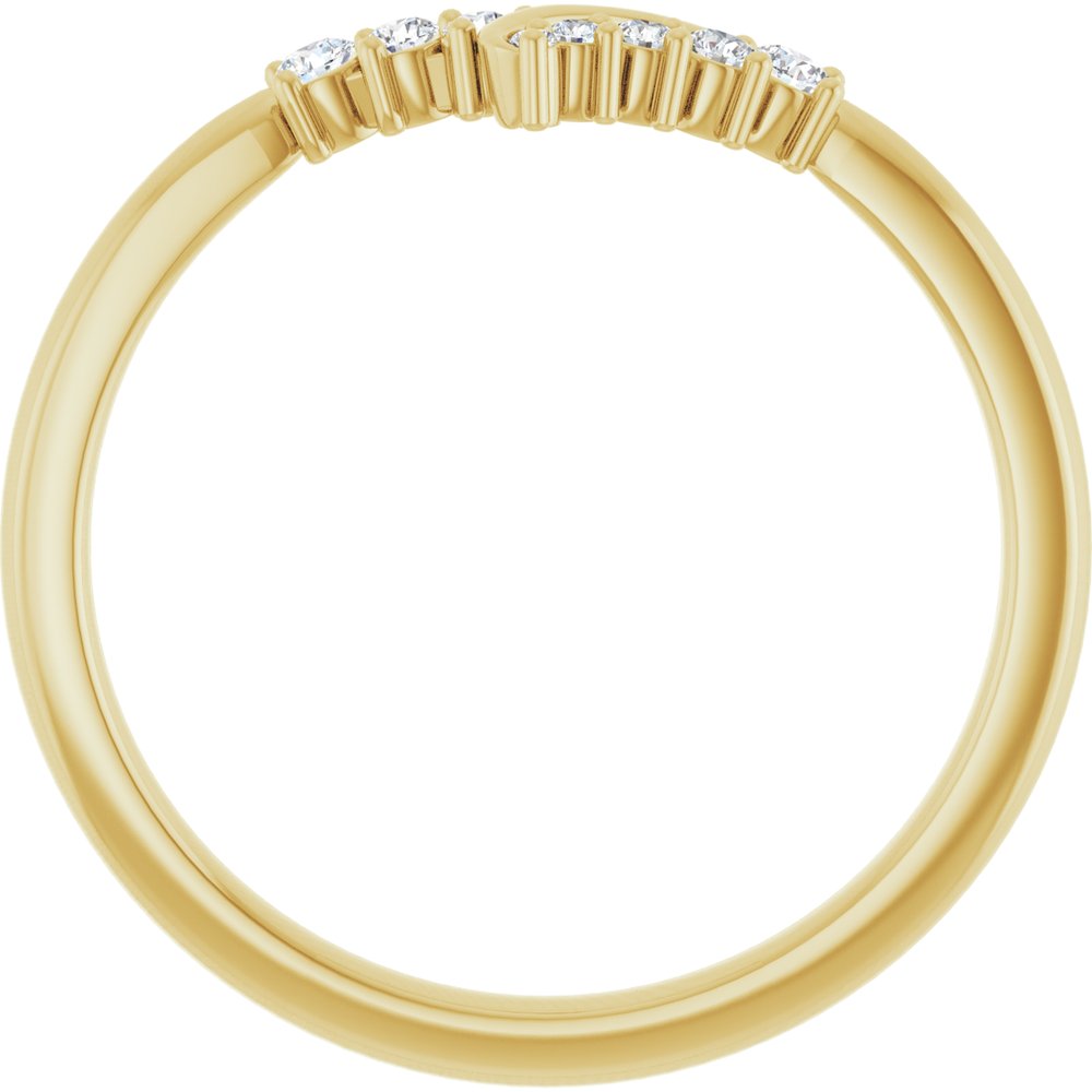 14K Yellow Gold 1/8 CTW Natural Diamond Contour Band