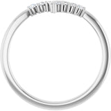 14K White 1/8 CTW Natural Diamond Contour Band