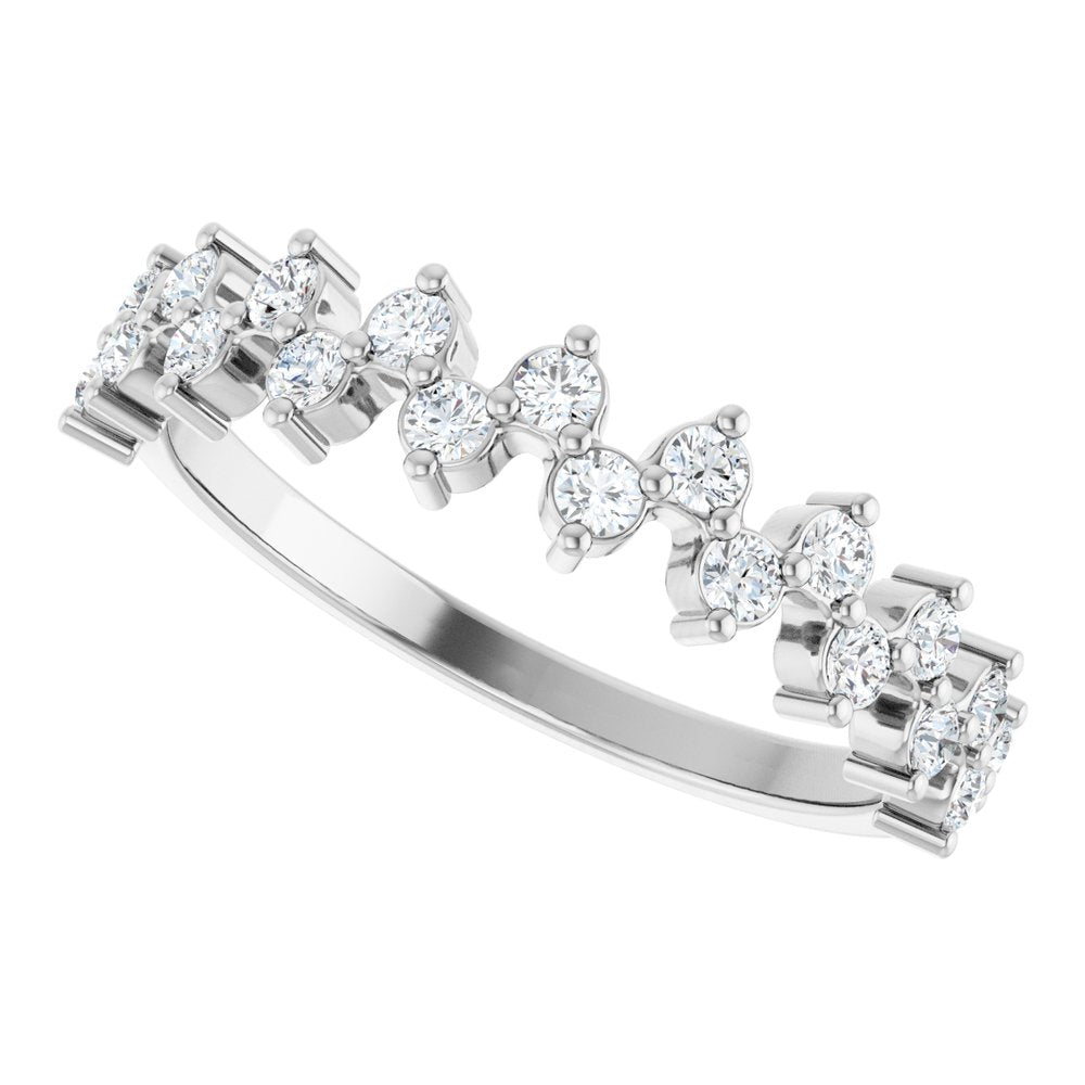 14K White 3/8 CTW Natural Diamond Anniversary Band