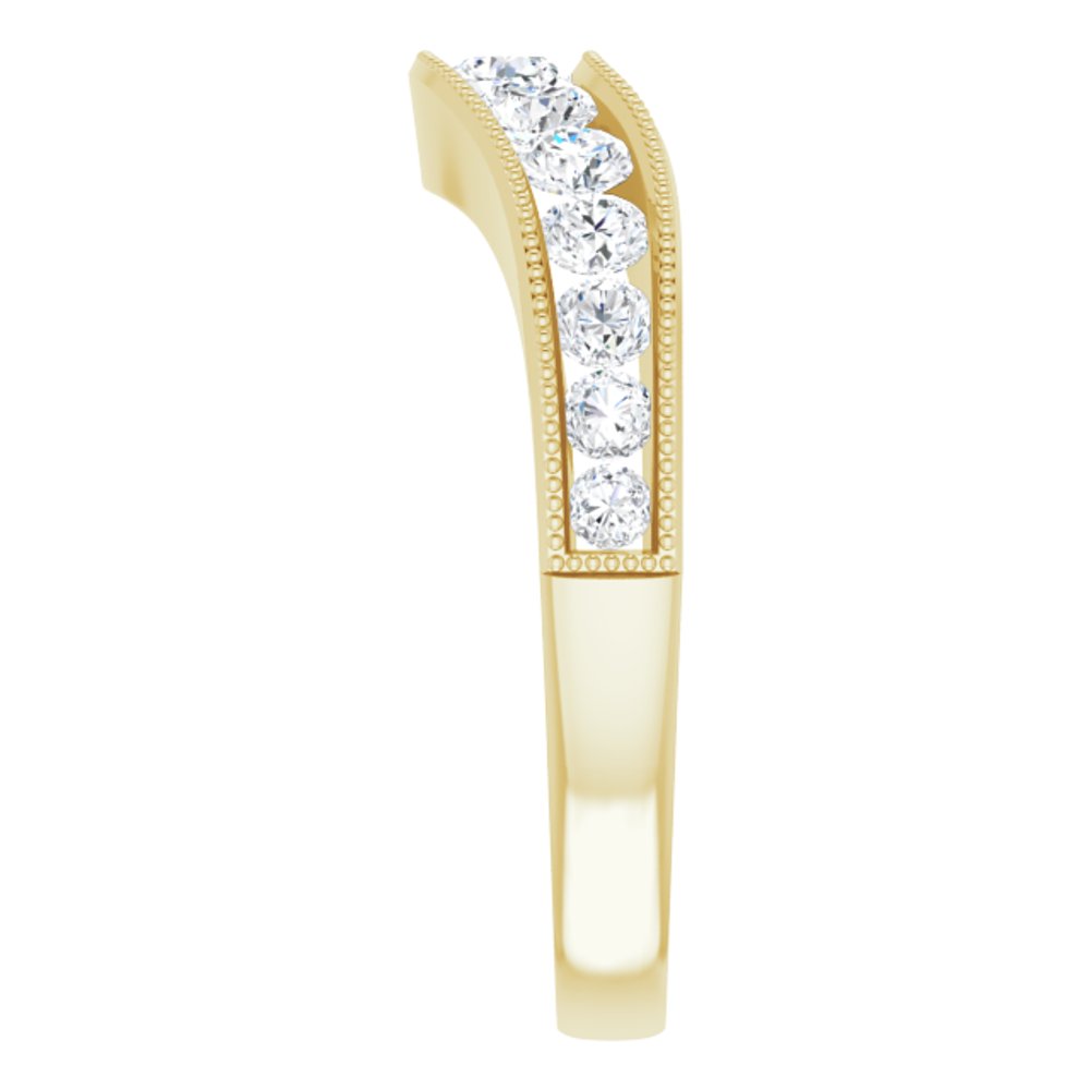 14K Yellow 3/4 CTW Lab-Grown Diamond Contour Band