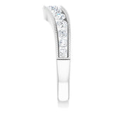 14K White 3/4 CTW Natural Diamond Contour Band