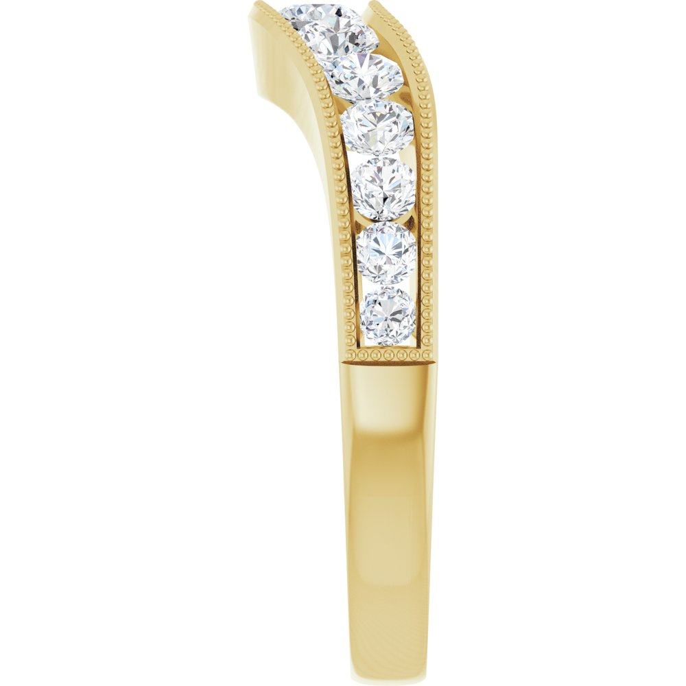 14K Yellow 3/4 CTW Lab-Grown Diamond Contour Band