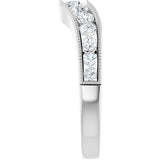 14K White 3/4 CTW Natural Diamond Contour Band