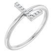 14K White Gold .04 CTW Natural Diamond Initial L Ring